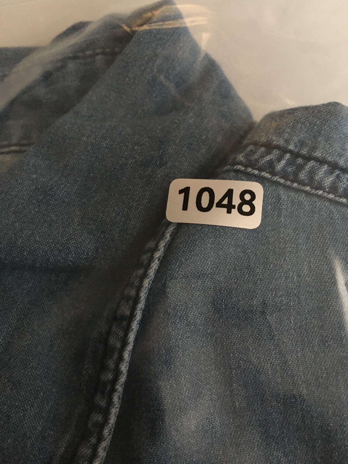 Hannah Womens Chambray Denim Shirt Size S Pearl Snap Roll Tab Sleeve 100% Cotton