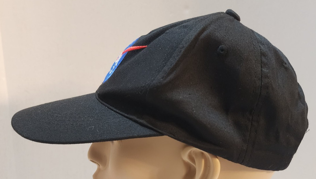 NASA N A S A Logo Adjustable Black Hat Baseball Cap Outer Space Astronaut New