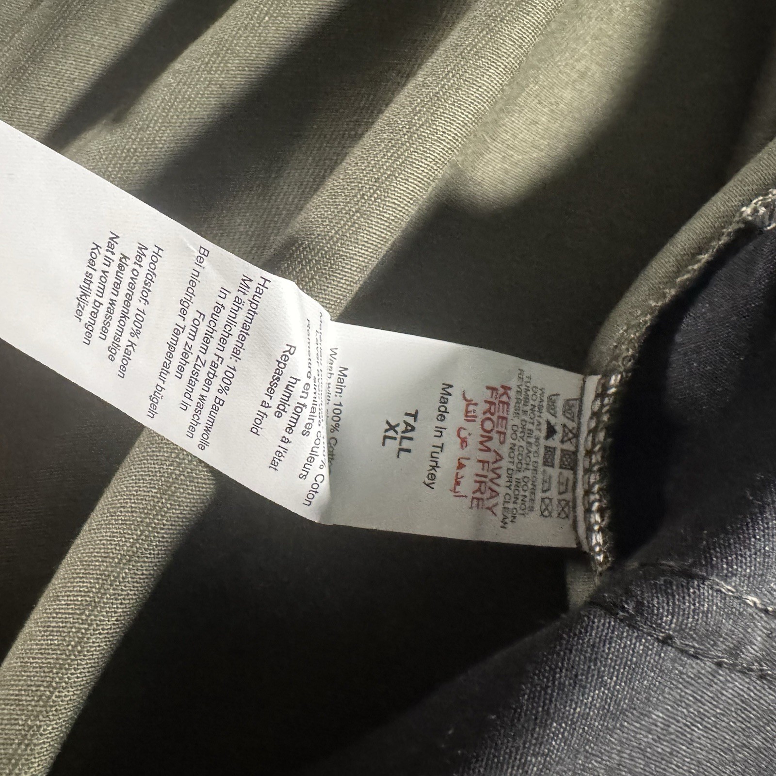Nova Men Designer Utility Pocket Stacked Graphic Jeans Olive (Size XL Tall)