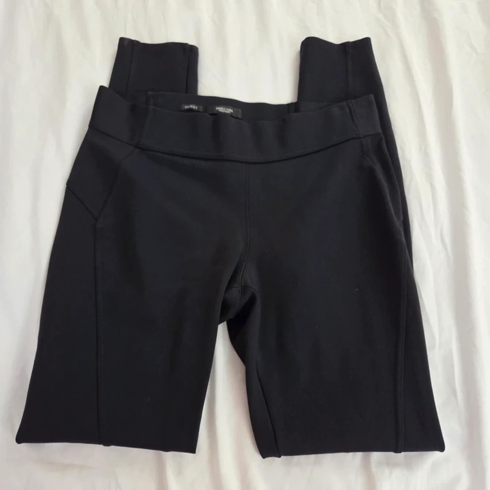 Simply Vera Vera Wang Skinny Pull On Pants Black Medium Long Stretch