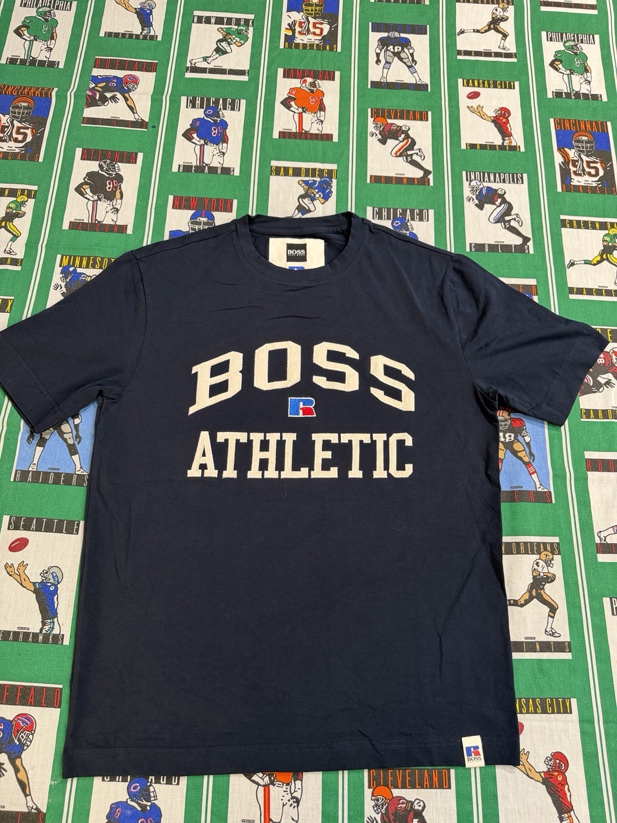 BOSS Hugo Boss x Russell Athletic Graphic Logo Navy Men’s S Crew Neck T-Shirt