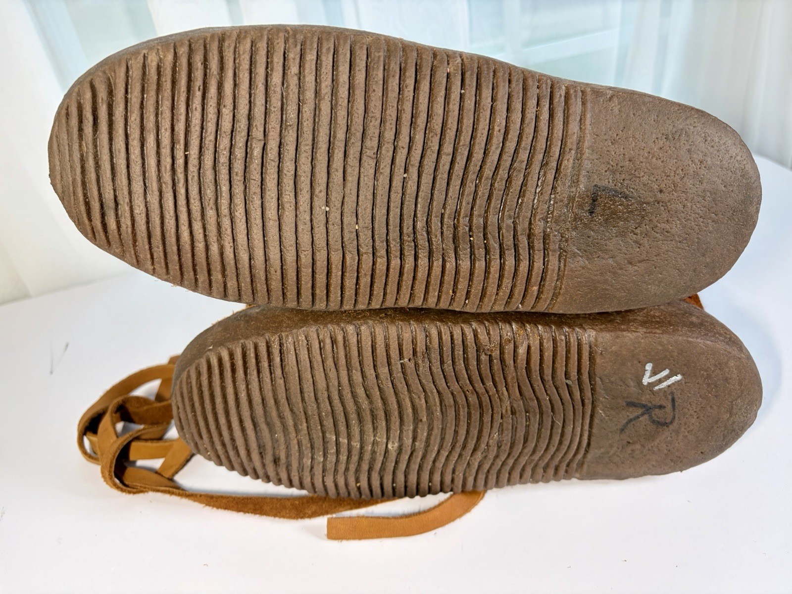 Steger Mukluks Moose Hide Leather Canvas Woman’s 10 Chestnut Black – See Notes