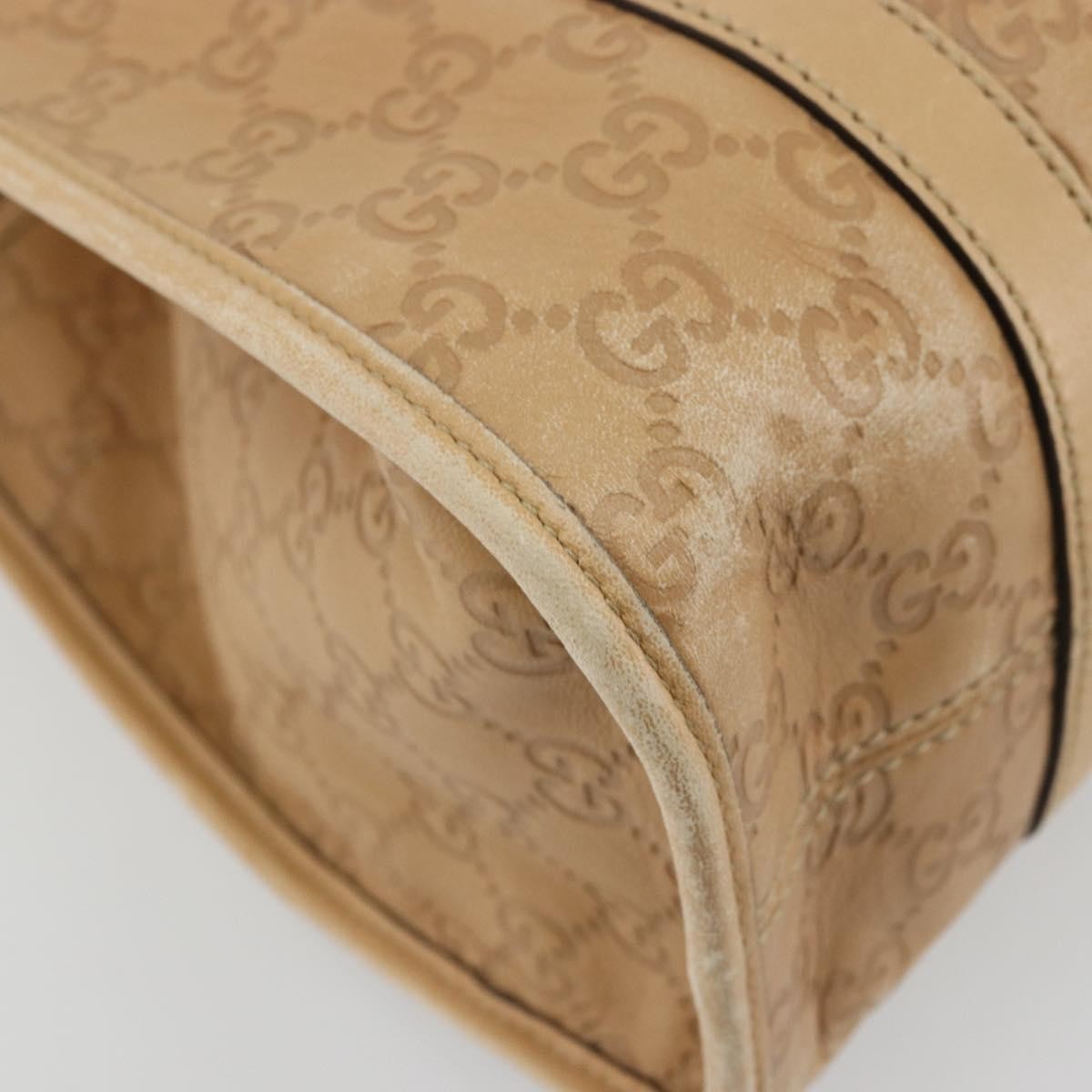 GUCCI GG Canvas Guccissima Jackie Bag Leather Gold Beige 203494 Auth ep14099