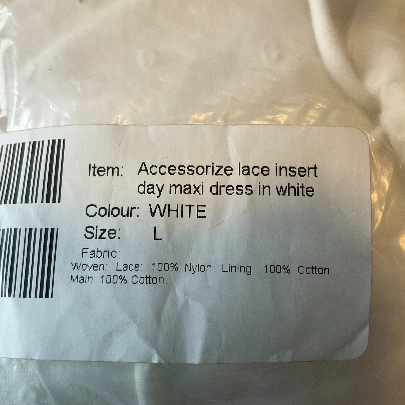 Accessorize London Beach Maxi Day Dress Womens Size L White Straps Lace Lined