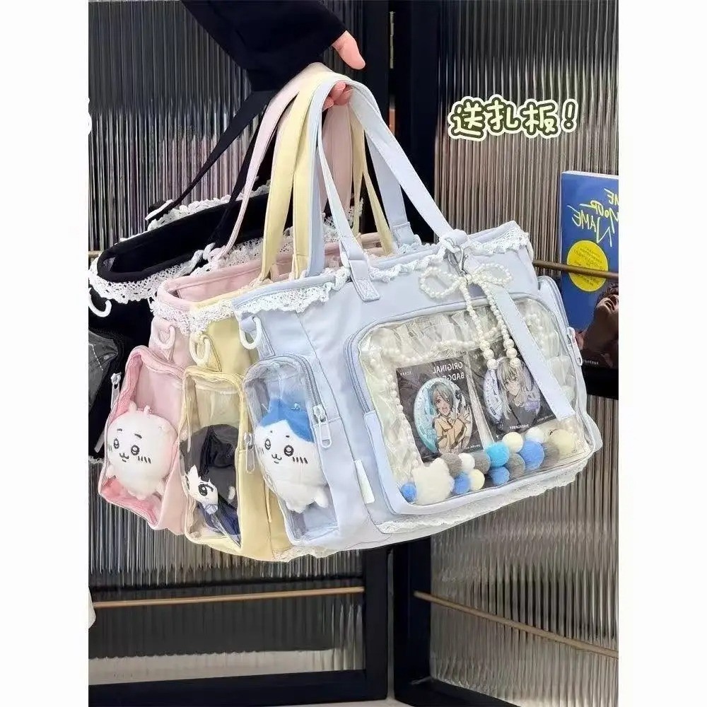 Trendy Transparent Ita Bag Large Capacity Crossbody Shoulder Bag School Fashion