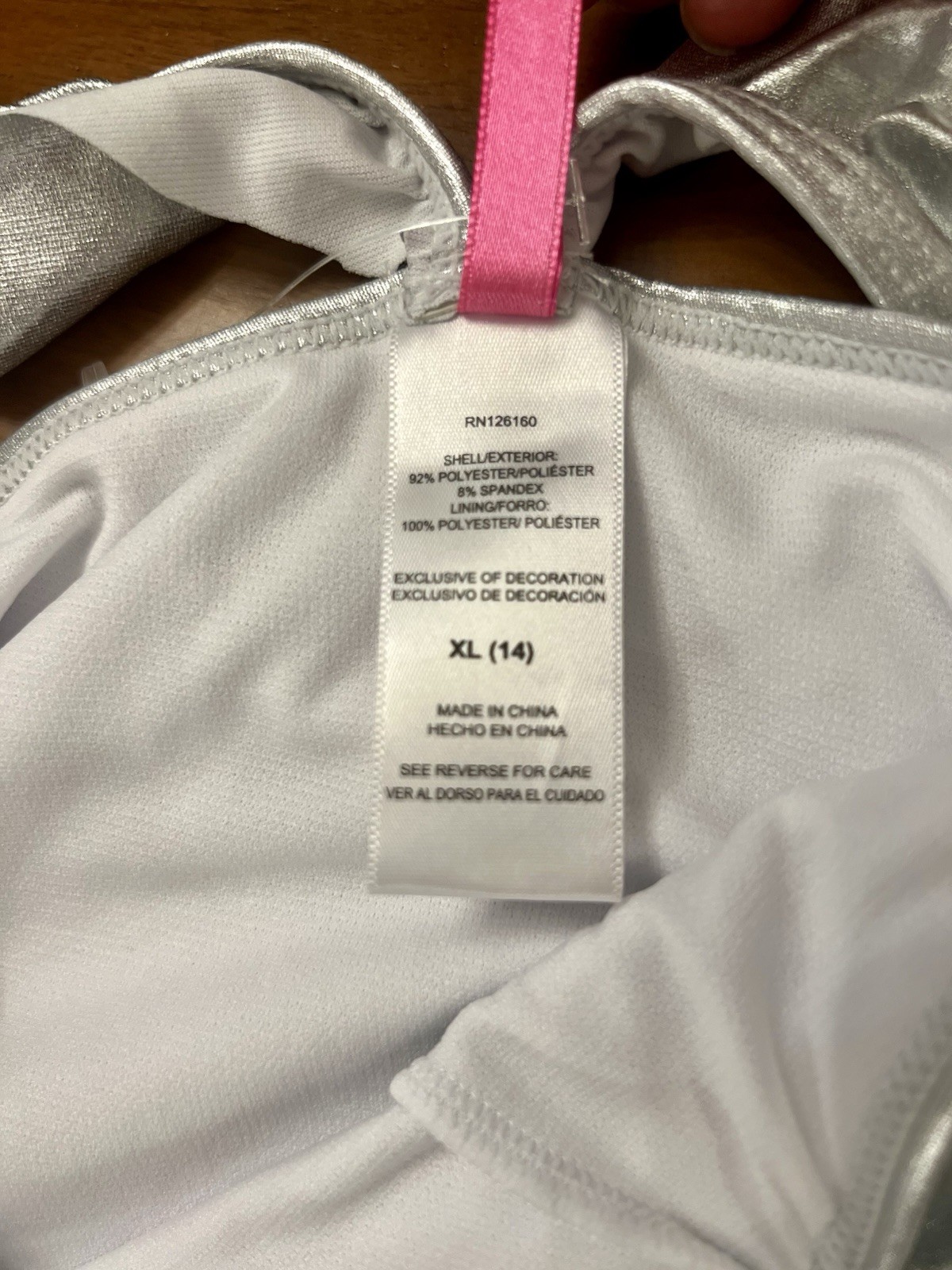 Betsey Johnson Girls Silver Unicorn Stars One Piece Swimsuit Size XL (14)