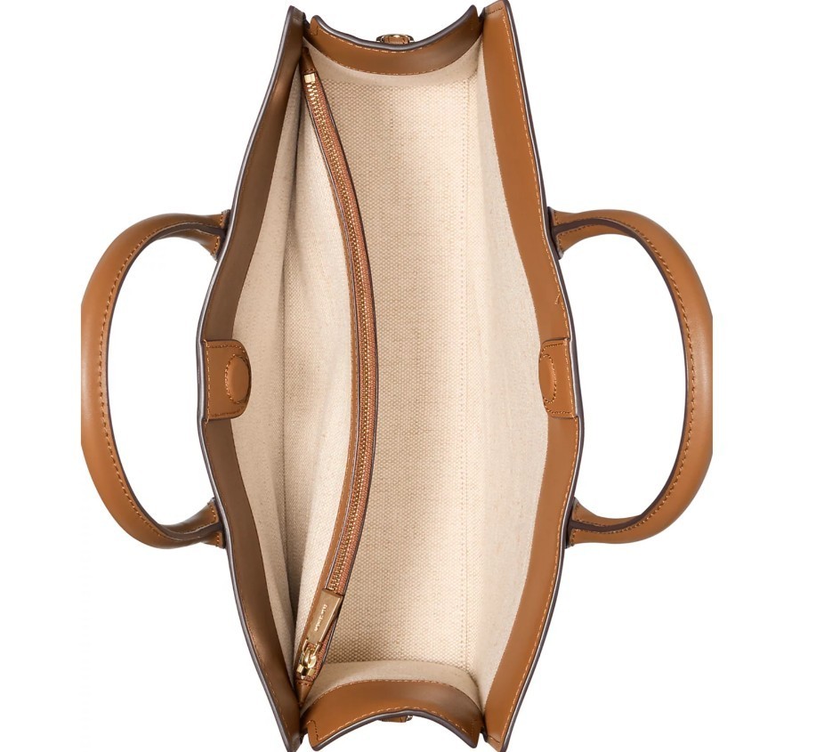 MICHAEL KORS Scarlett East West logo coated canvas satchel crossbody bag -Acorn