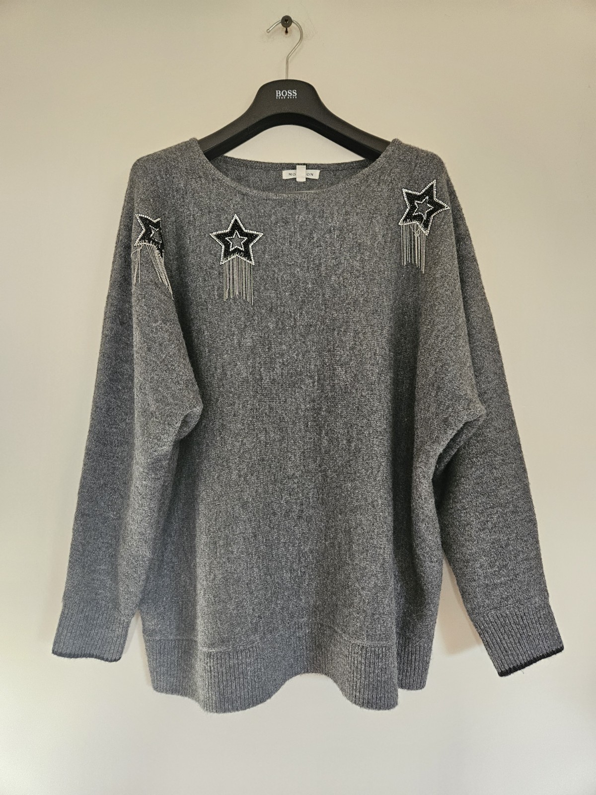 Monsoon. Size XL. Grey Jumper. Star Detail. Brand New No Tags