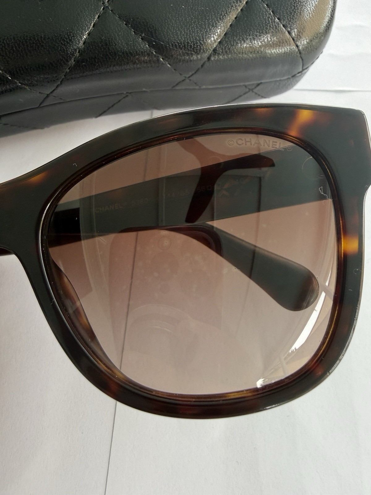 CHANEL Square Tortoise Sunglasses Brown Gradient