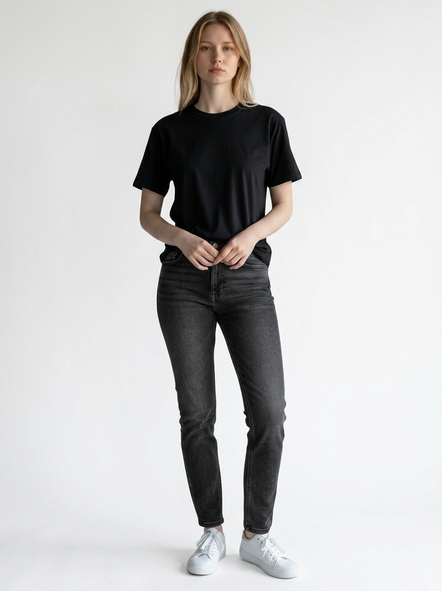 Calvin Klein Jeans Women’s Gray Solid Dark Wash Slim Skinny Jeans Size 8