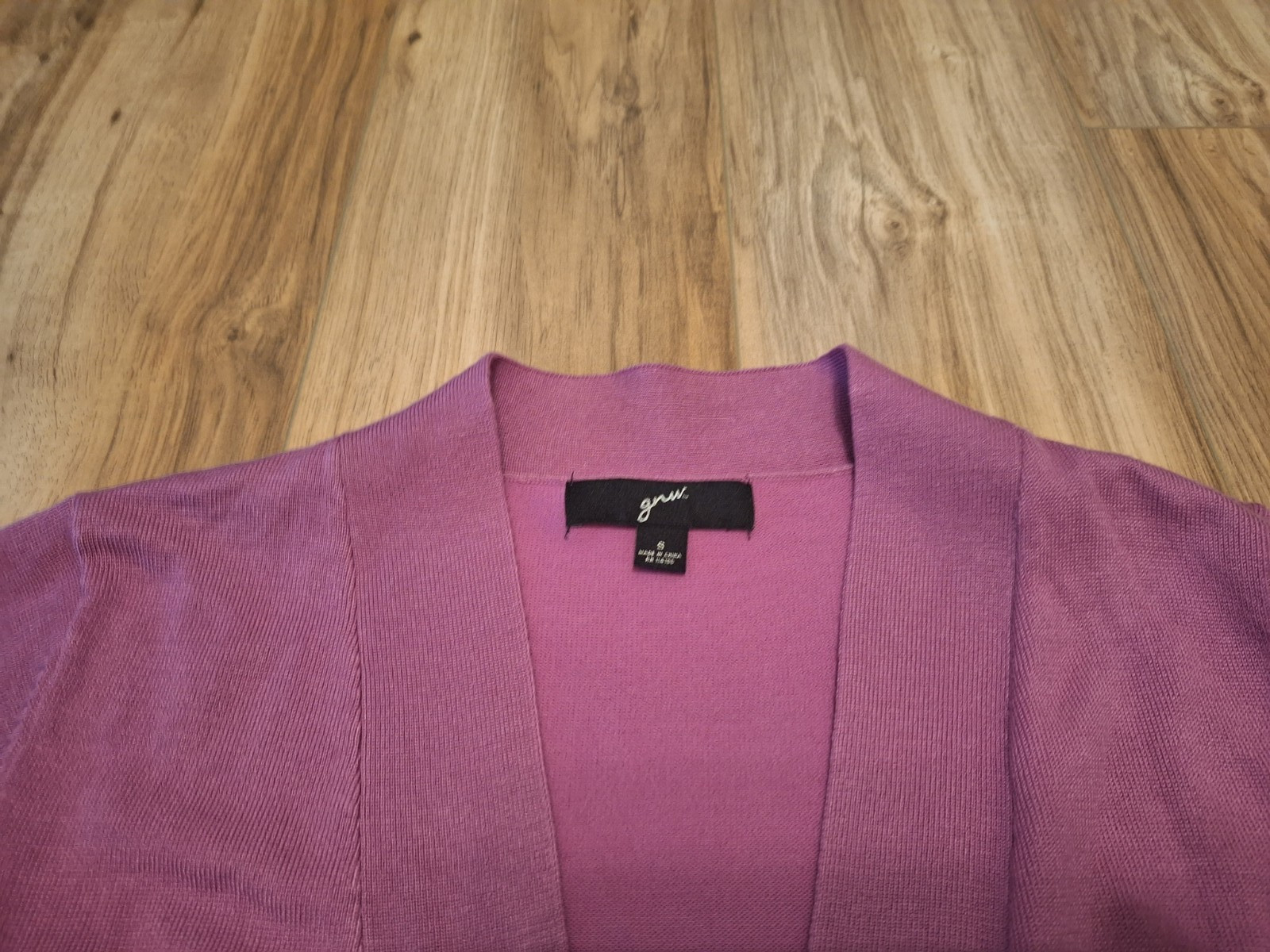 Womens GNW Open Front Crop Cardigan Sweater Shrug Short Sleeve Mauve Pink Rose S