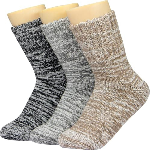 Boot Socks for Women – Thick Winter Socks – Knit Medium Black, Grey, Khaki