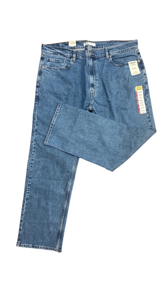 Signature by Levi Strauss Gold Relaxed Fit Men Straight Leg Jeans Blue 42×32 NEW