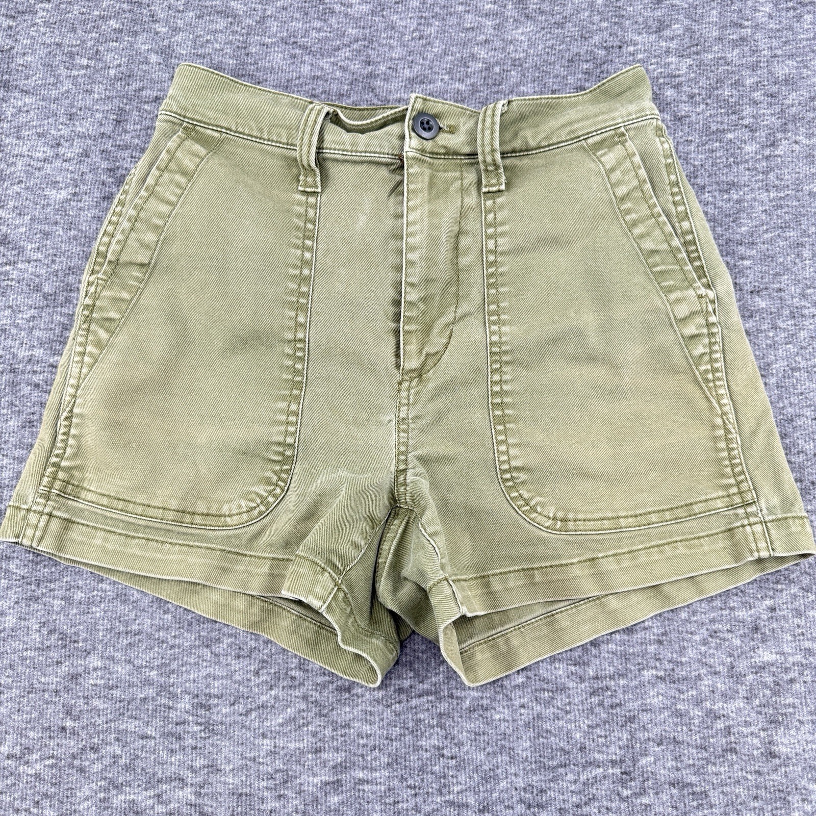 Madewell Perfect Vintage Fatigue Short Size 23 High Rise Olive Green MC911 SP24