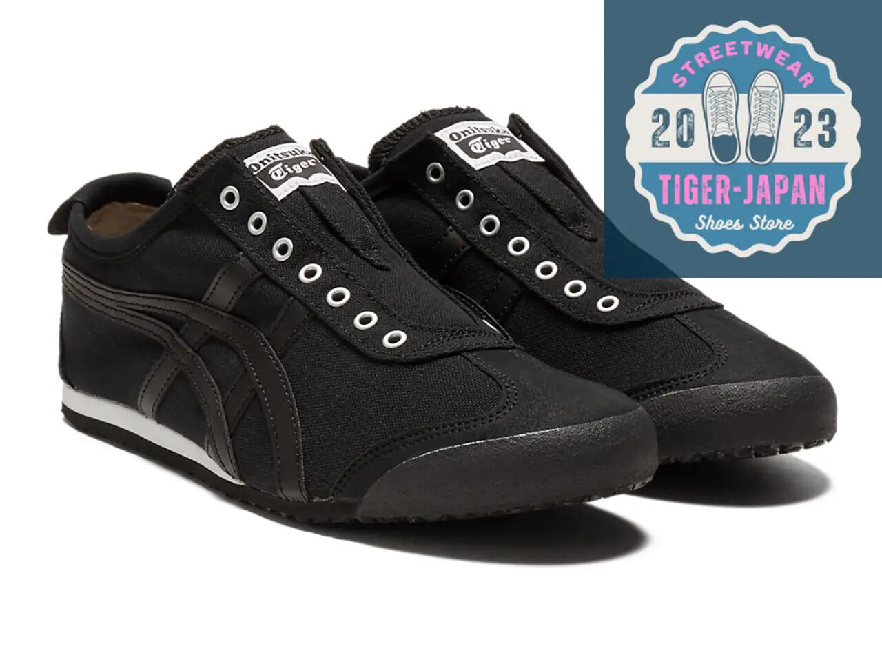 Onitsuka Tiger MEXICO 66 SLIP-ON 1183A360 002 BLACK/BLACK Unisex Shoes US7.5-14