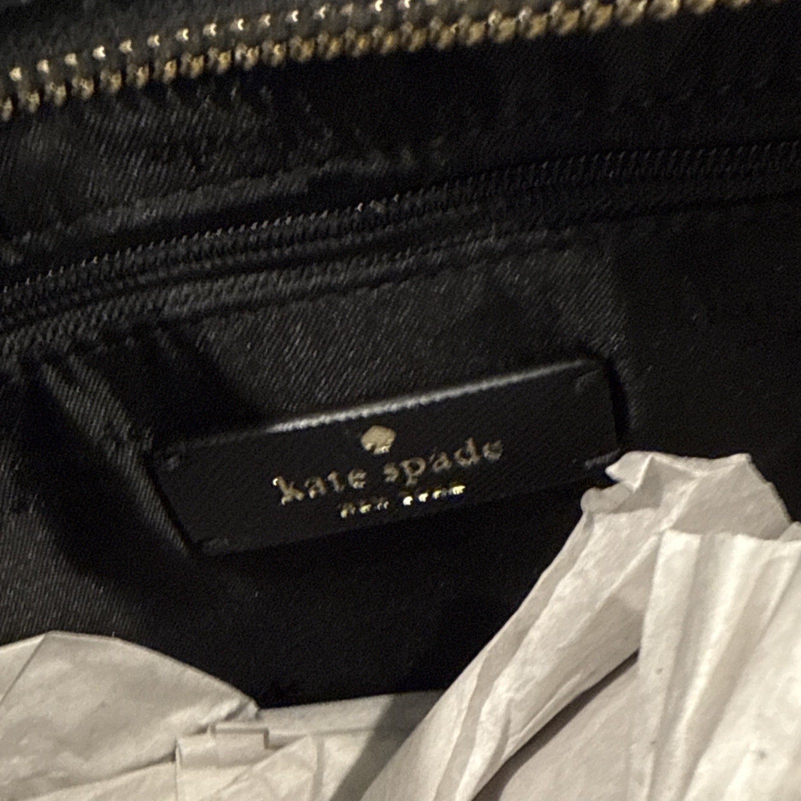 kate spade new york Black Glitter Small Satchel Top Handle Zip Detachable Strap