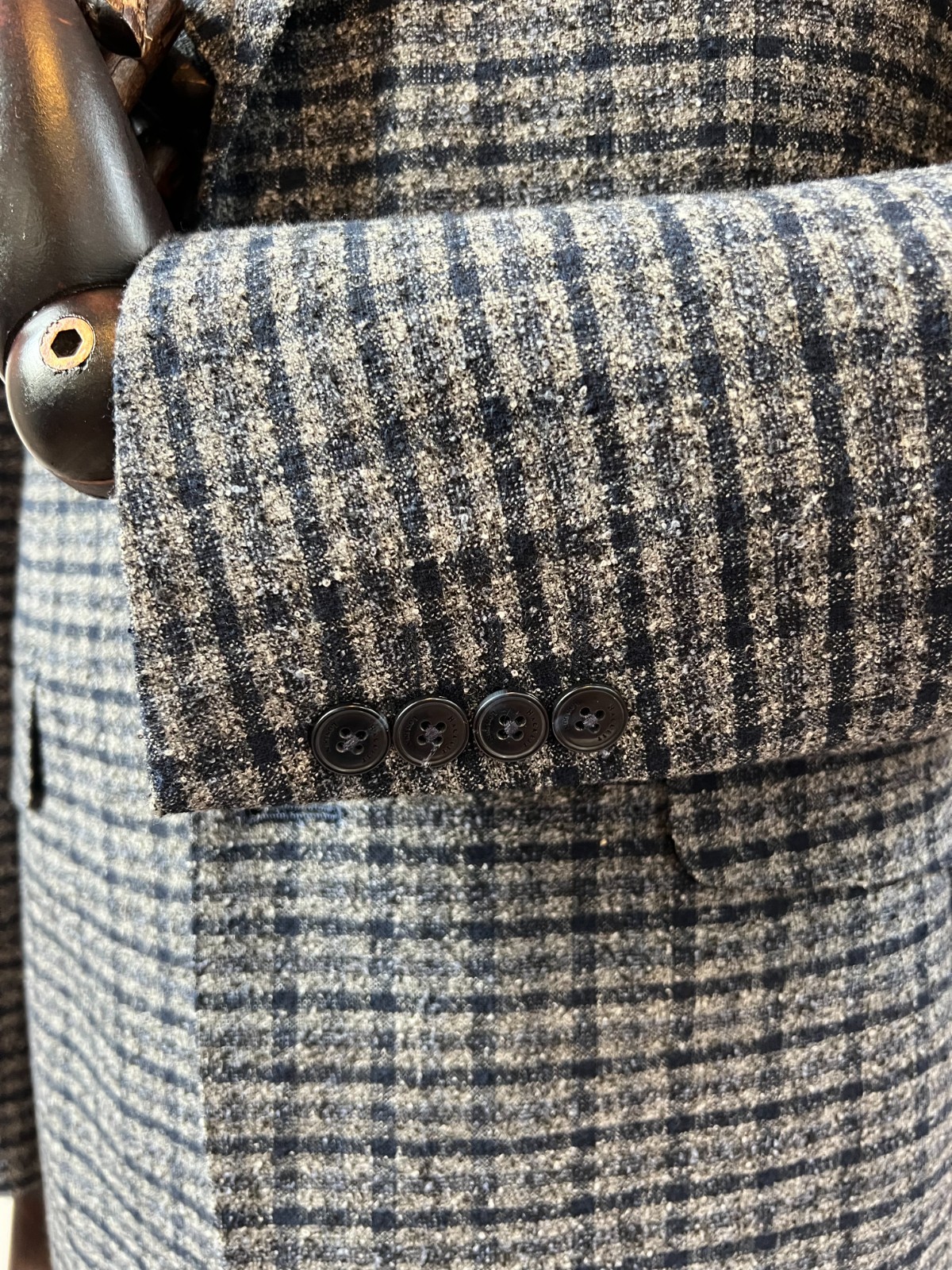 Hackett Grey & Blue Checked Boucle Cloth Unstructured Jacket RRP £650 – Size 40″