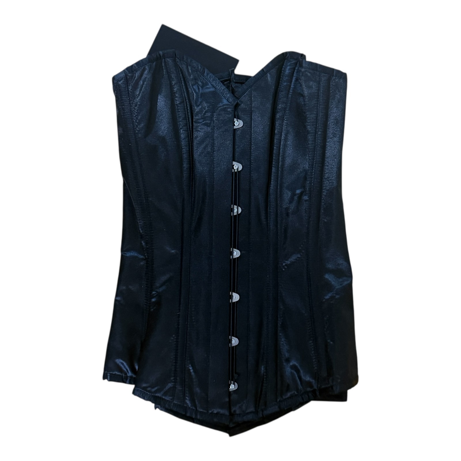 GothicXO Corset Underbust Black Glossy Lace Up Corset Size 24 New With Tags