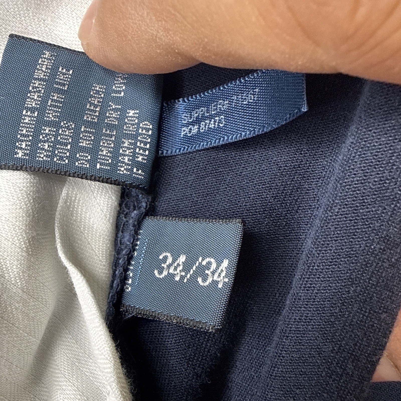 Polo Ralph Lauren Ethan Pant Mens 34×34 Navy Blue Pleated Cotton Chino Relaxed