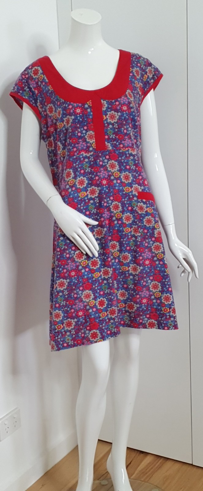 Radha Rani Sz XXL-16/18 Boho Dress Ditsy Floral A-Line S/Sleeve 100% Cotton