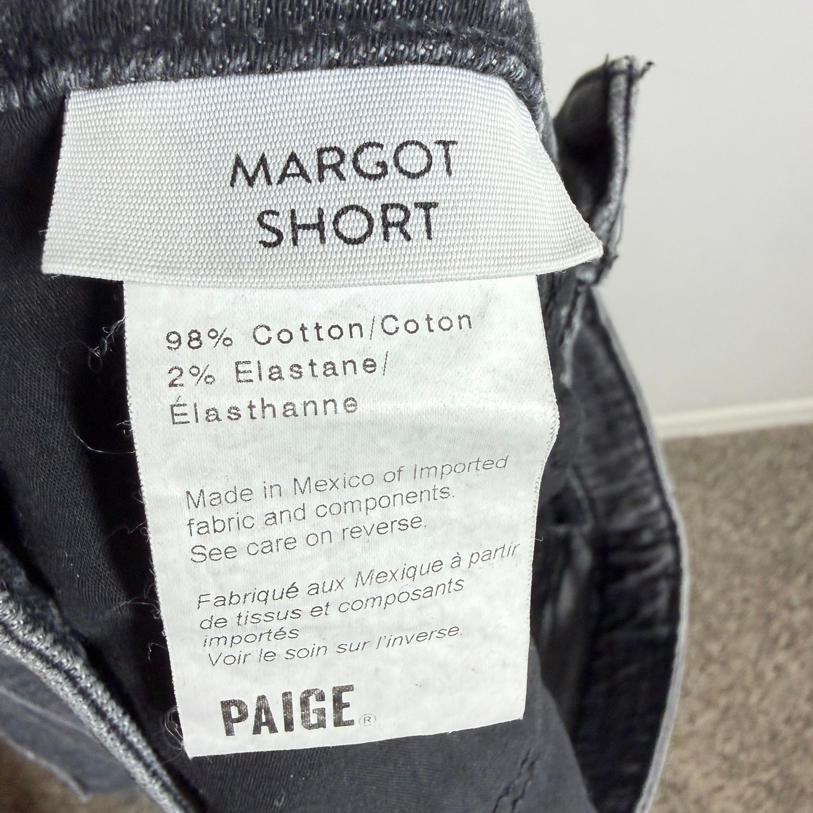 PAIGE Margot High-Rise Distressed Denim Shorts black size 30 NWT raw hem cutoffs