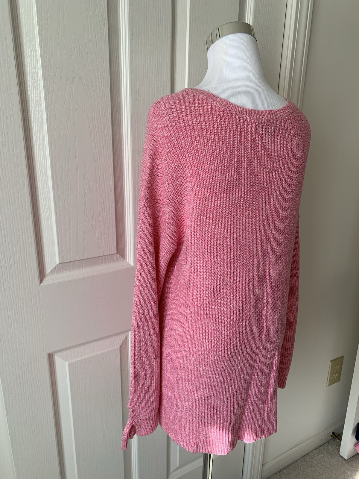 AMERICAN EAGLE PRETTY PINK COTTON ACRYLIC BLEND LONG SLEEVE SWEATER – SIZE M