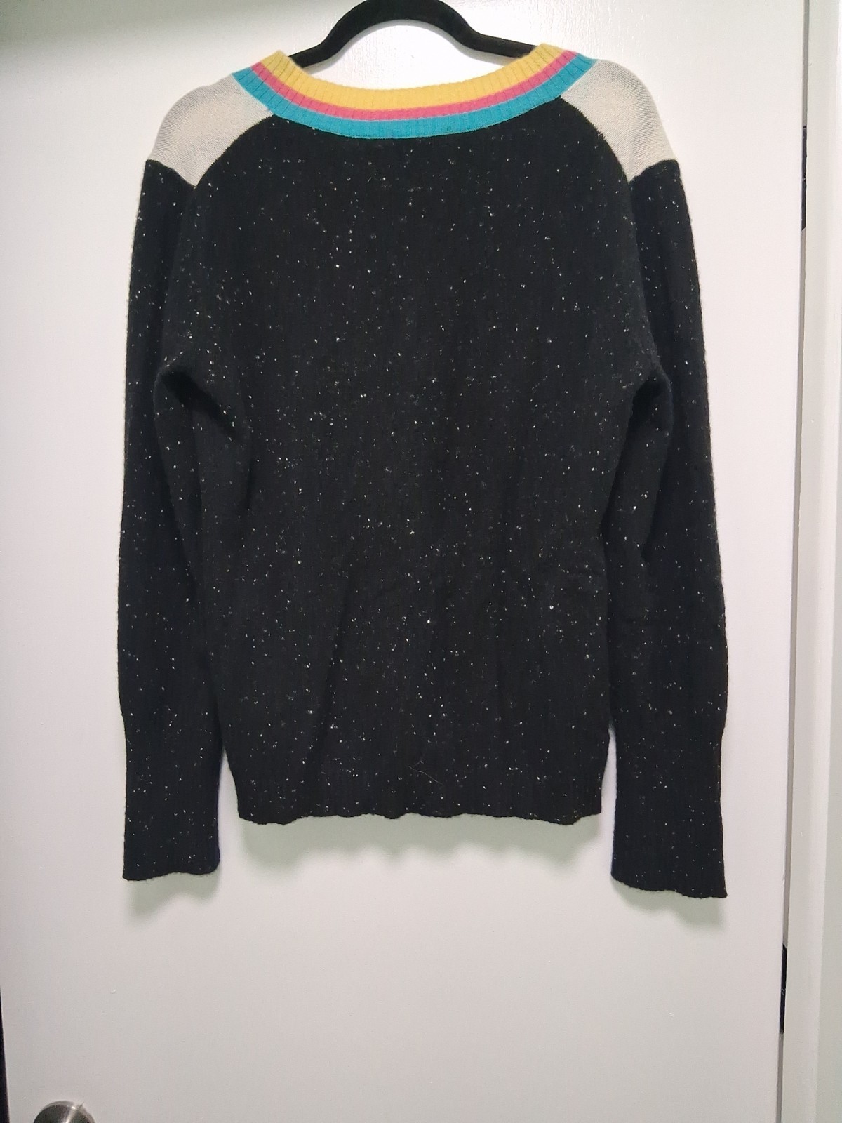 Pure Amici Women’s Multicolor Sweater 100% Cashmere V Neck Size L