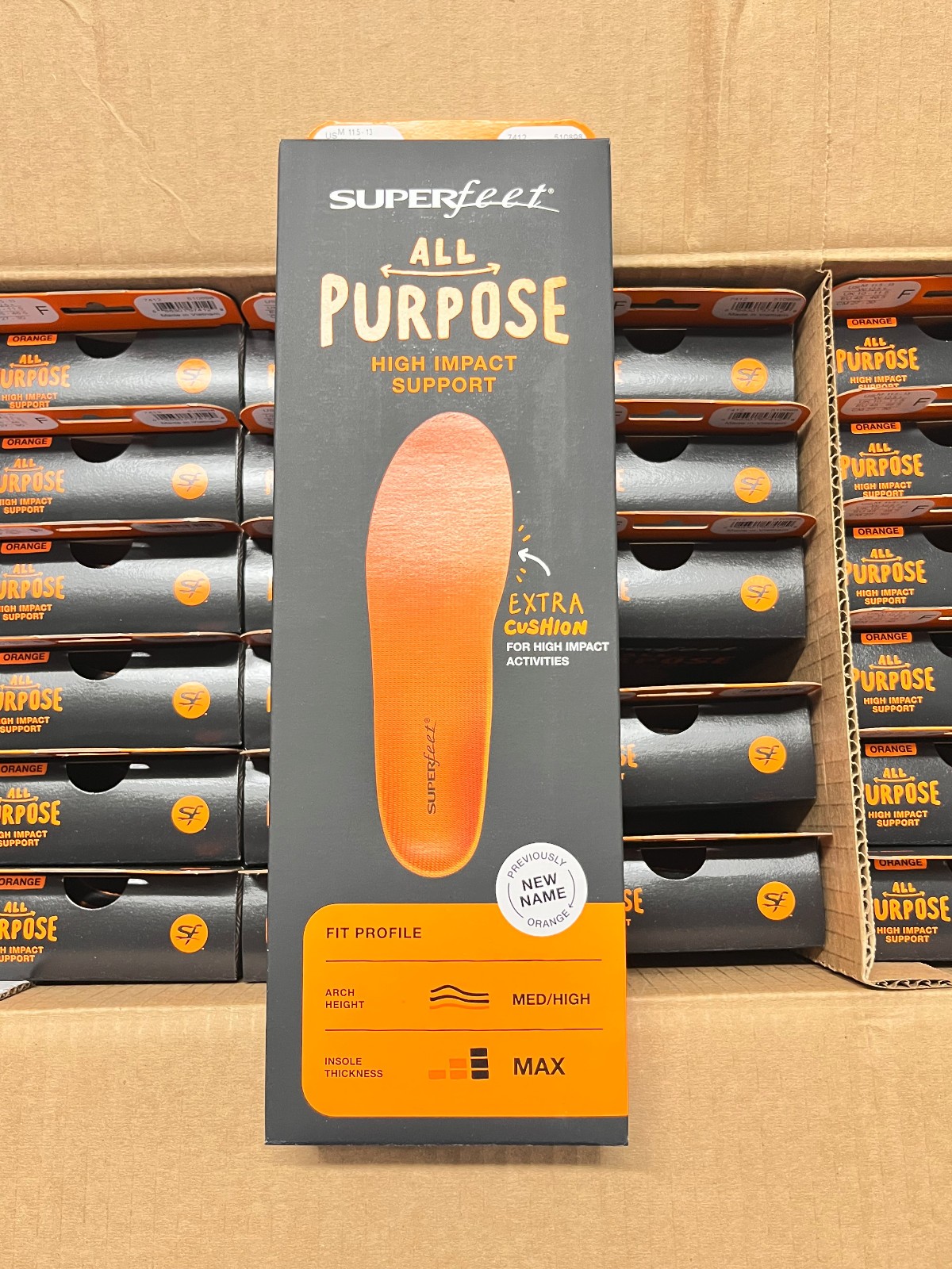 Superfeet Orange Arch Support Shoe Inserts insoles Size F M 11.5-13 / W 12.5+