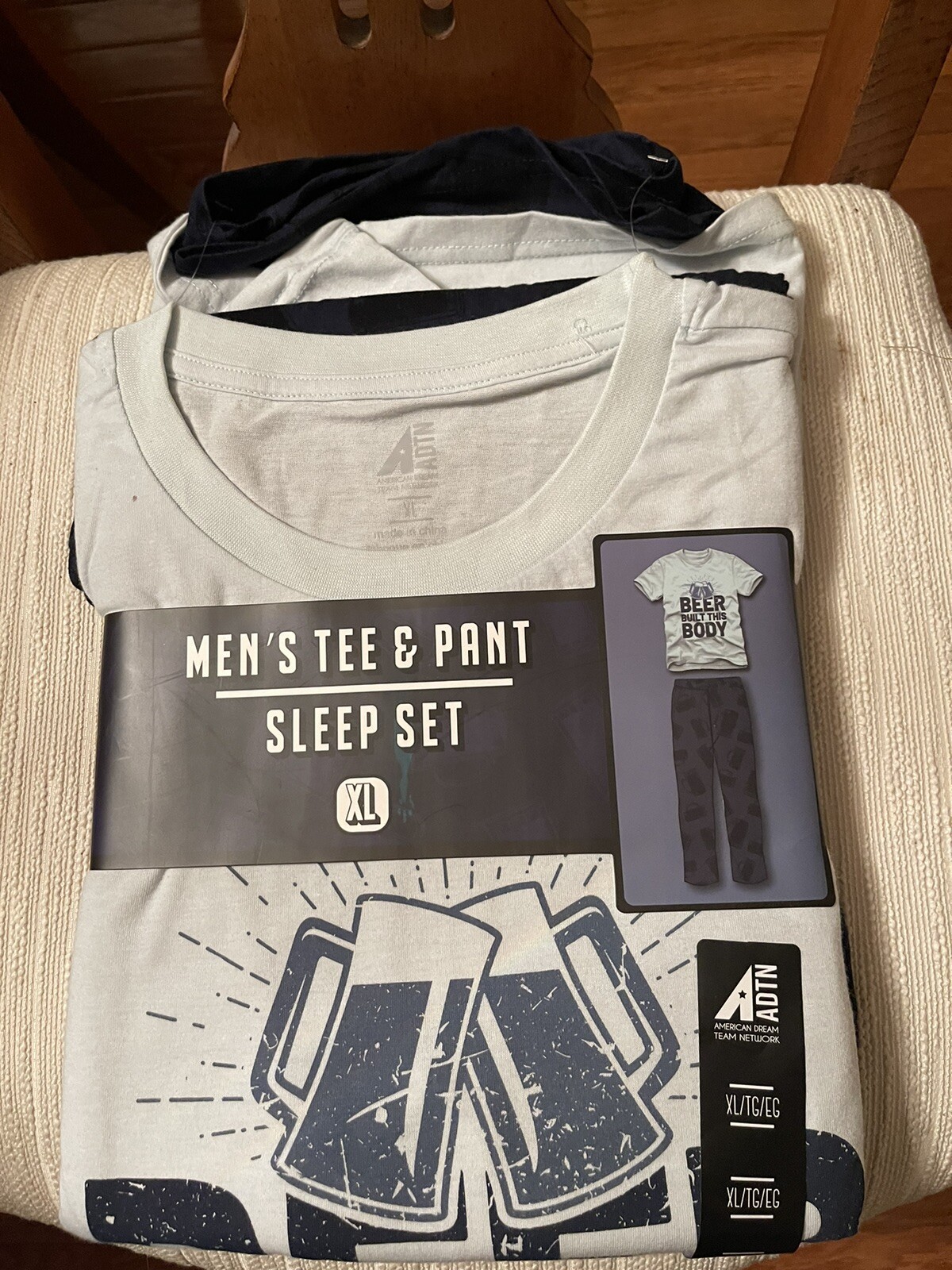 ADTN Men’s Short Sleeve Graphic Tee and Printed Sleep Pant Pajama Set