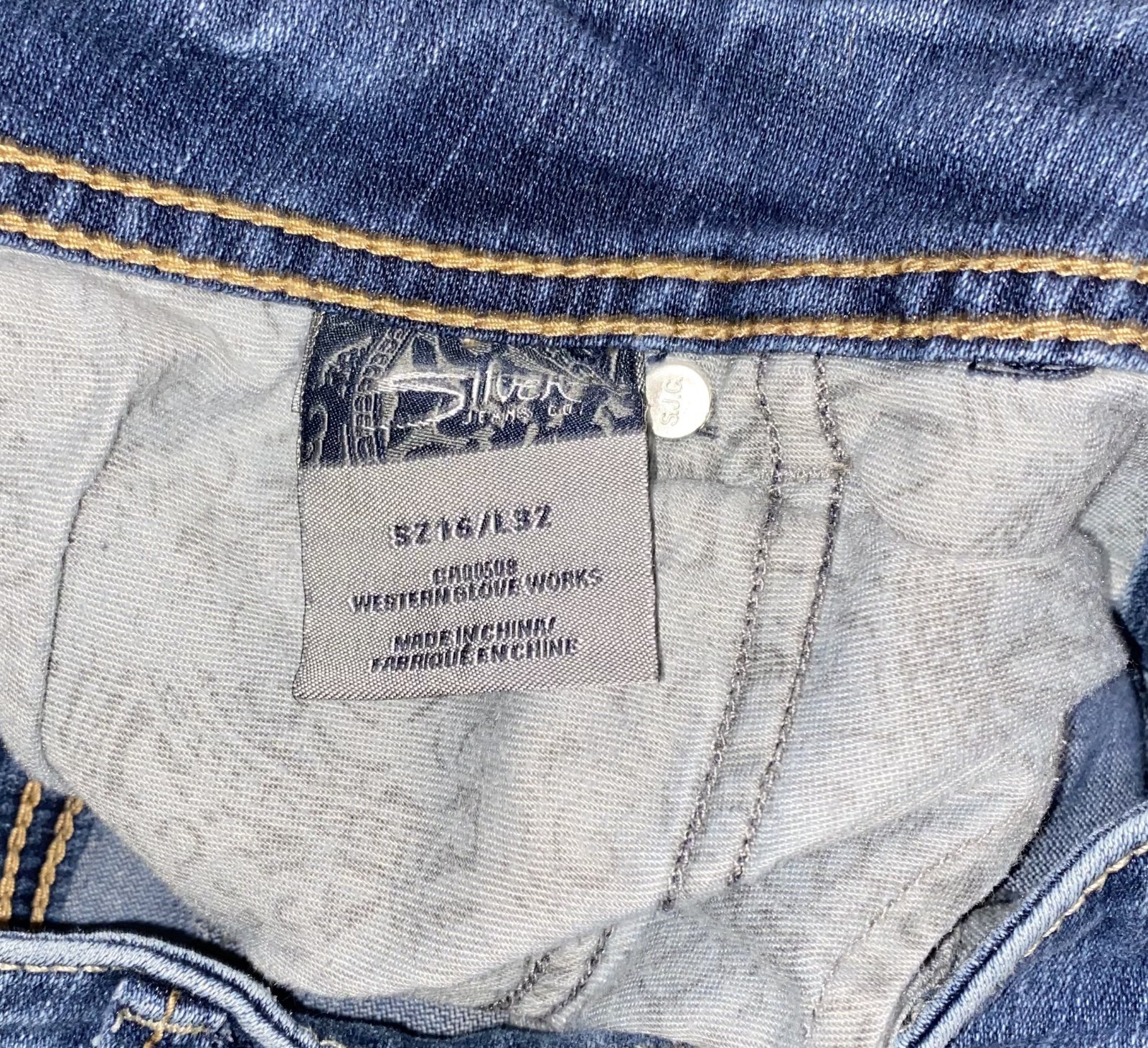 Silver Jeans Suki Mid Rise Bootcut Blue Denim Jeans Women’s Size 16/33L Stretch