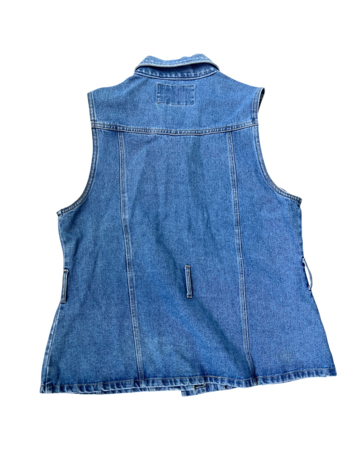 90s Y2K Express Denim Vest L Button Front Collared Jean Western Grunge Hip Hop L