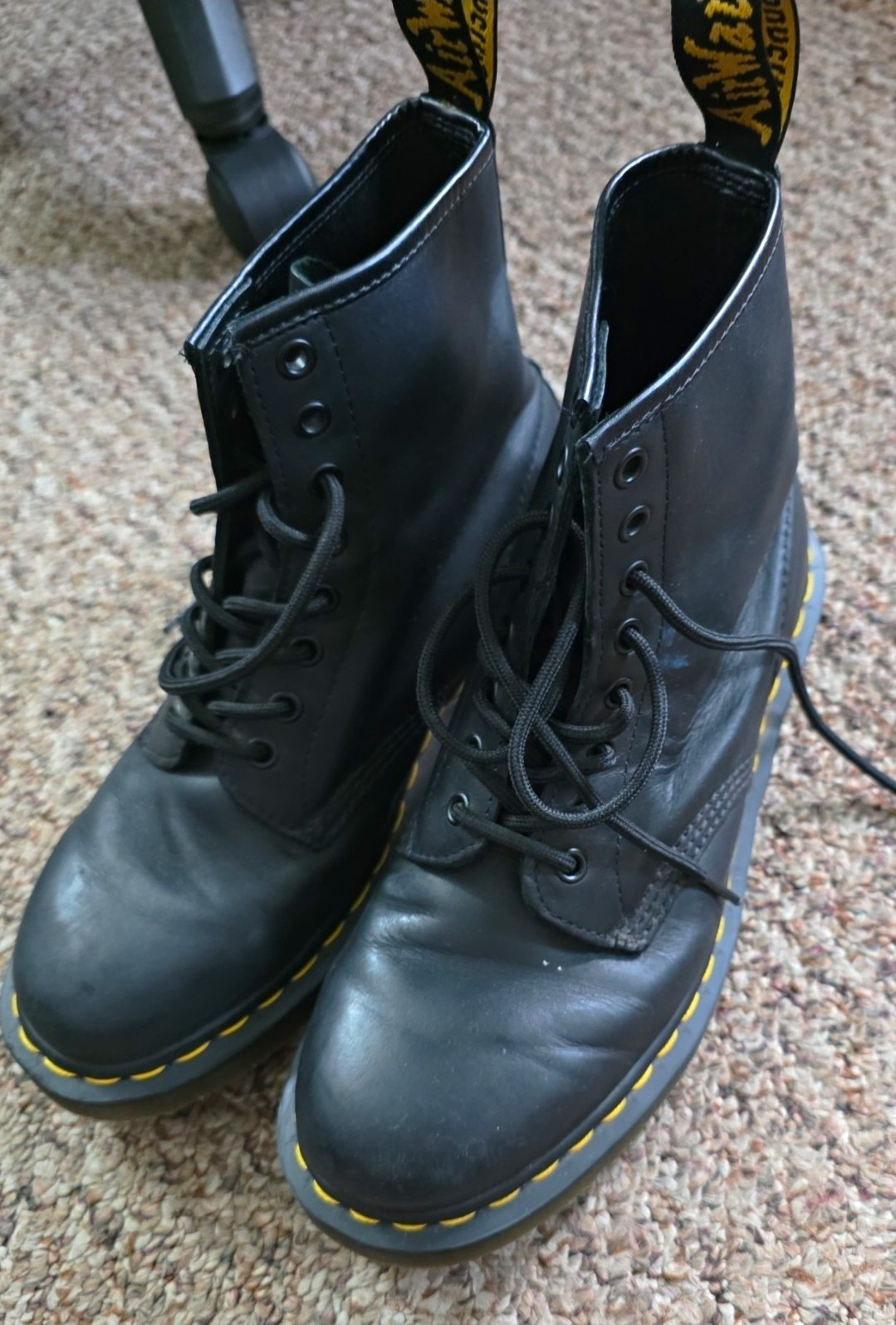 Dr. Martens Black Leather Lace-Up Combat Ankle Boots Men’s US 8 EU 41