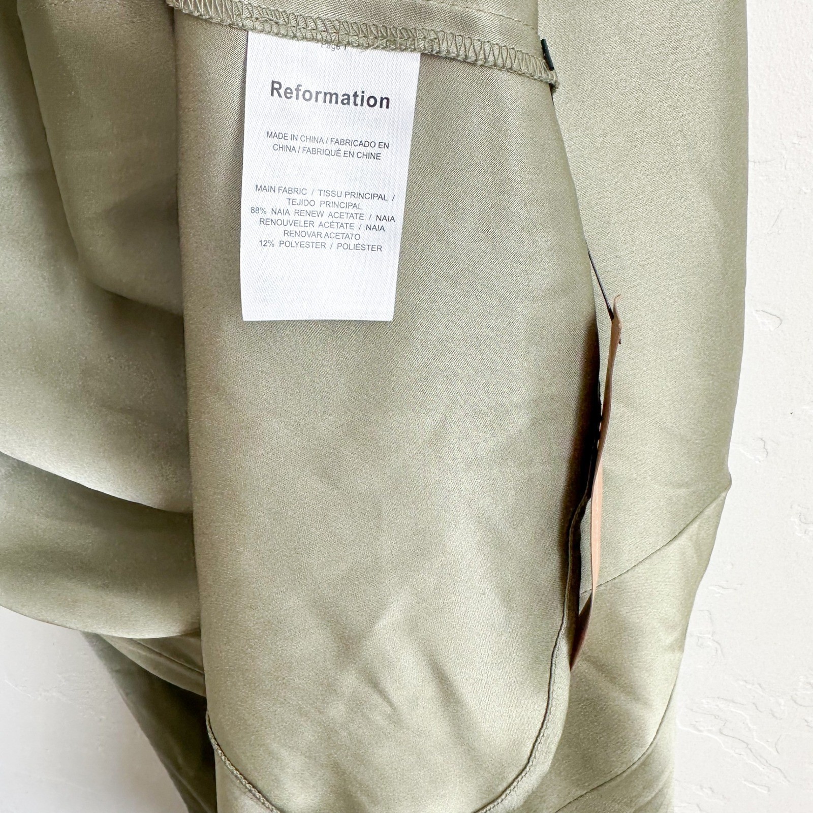 Reformation | NWT Hensley Satin Midi Dress in Artichoke Green Size 2
