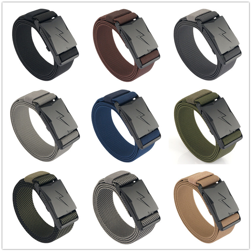 Light Designer Belts for Men Quick Release Magnetic Buckle Tactical Belt Elastic