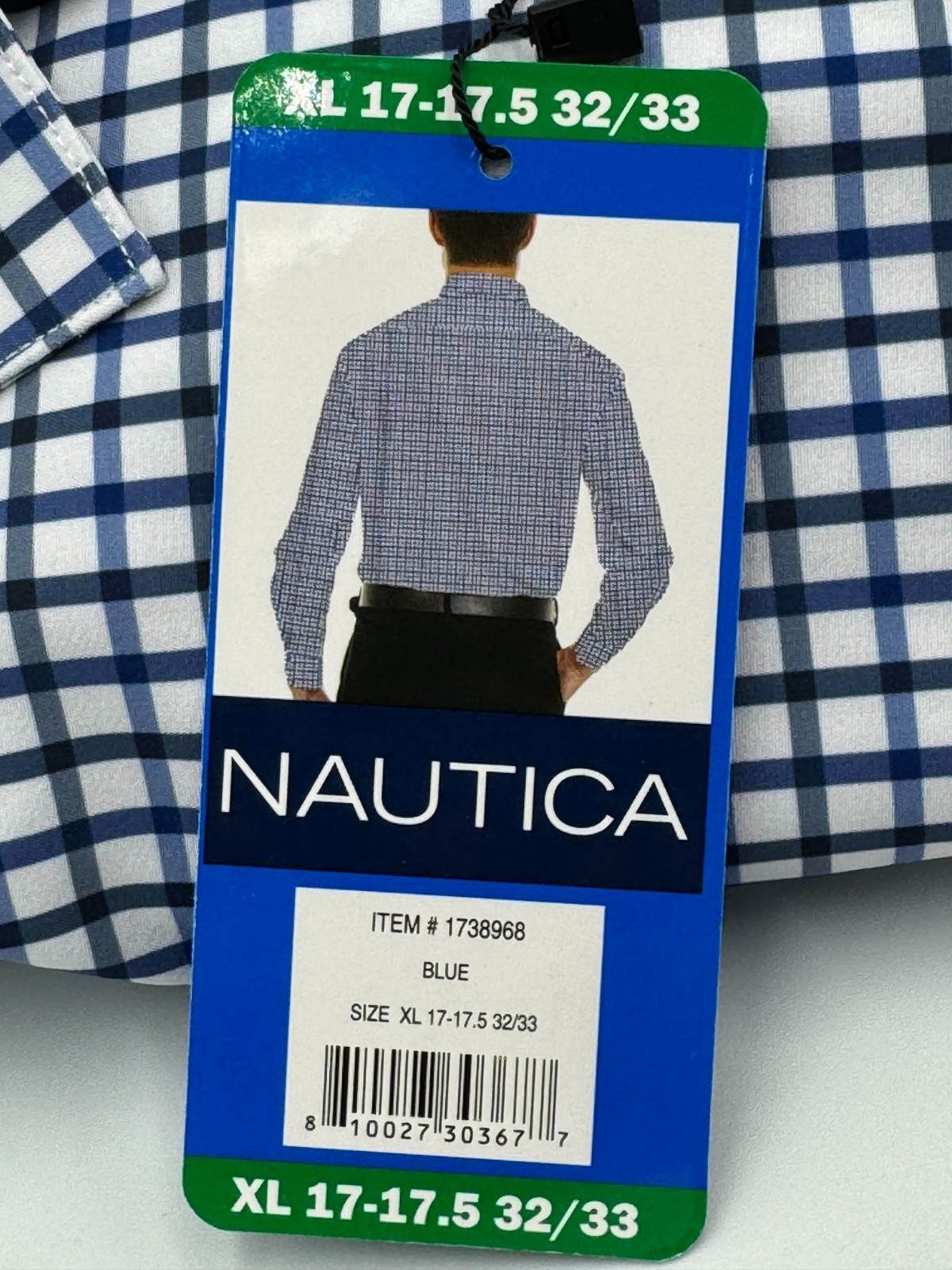 Nautica Men’s Performance Slim Fit Dress Shirt, Color: BLUE XL 17-17.5 32/33 NWT