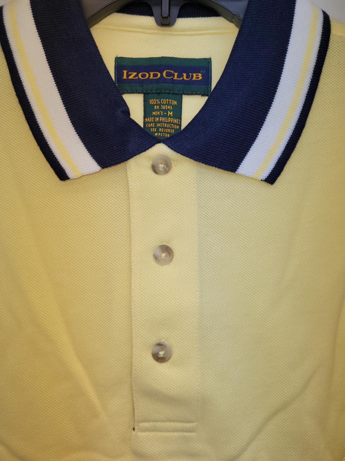 NOS NIP Izod Club Men’s Medium Polo Shirt Sun Yellow 100% Cotton Golf