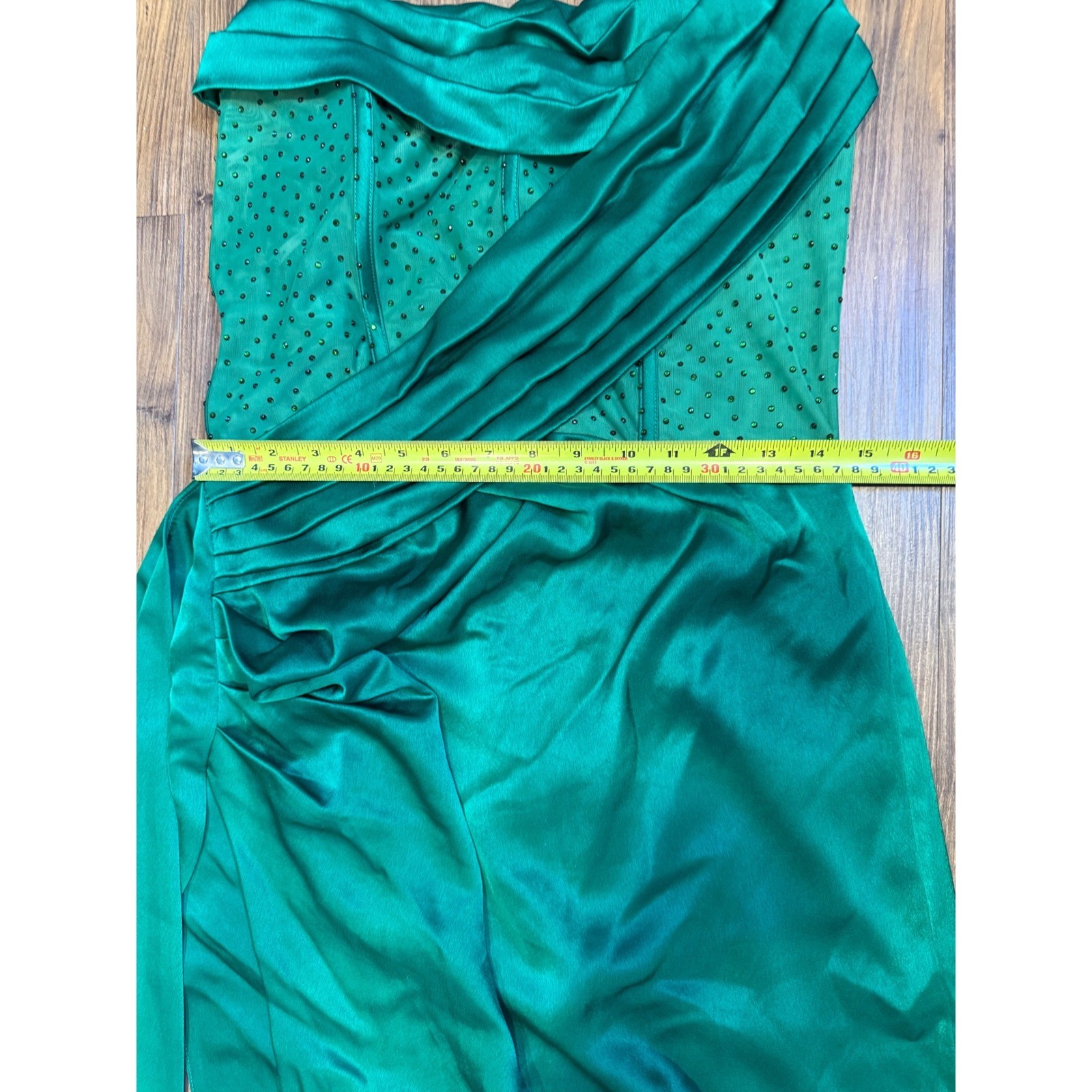Mrs. Circle L Holly Green Crystallized Corset Dress Evening Gown Regency Prom