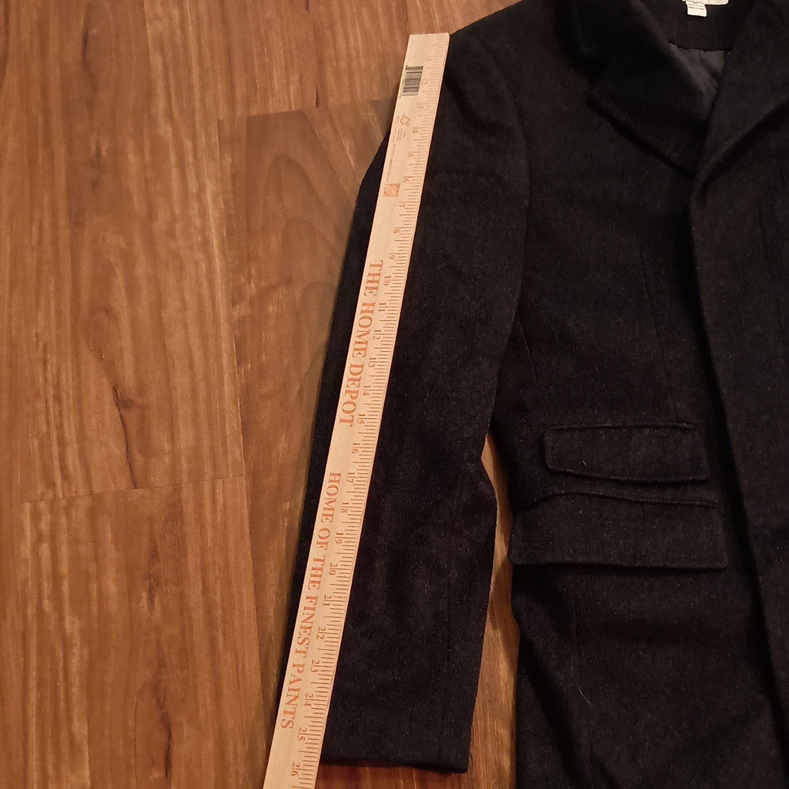 Joseph Abboud Men’s Black Wool Blend Overcoat Lined Pockets 36 Regular