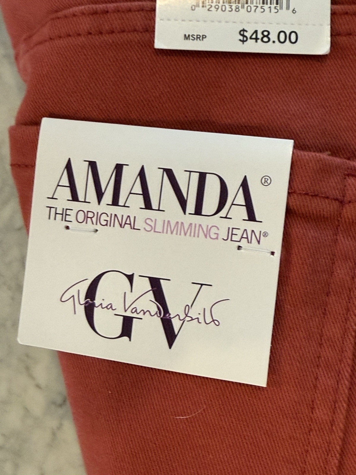 Gloria Vanderbilt Amanda Slimming Jean Classic Tapered Size 10, Autumn Blaze