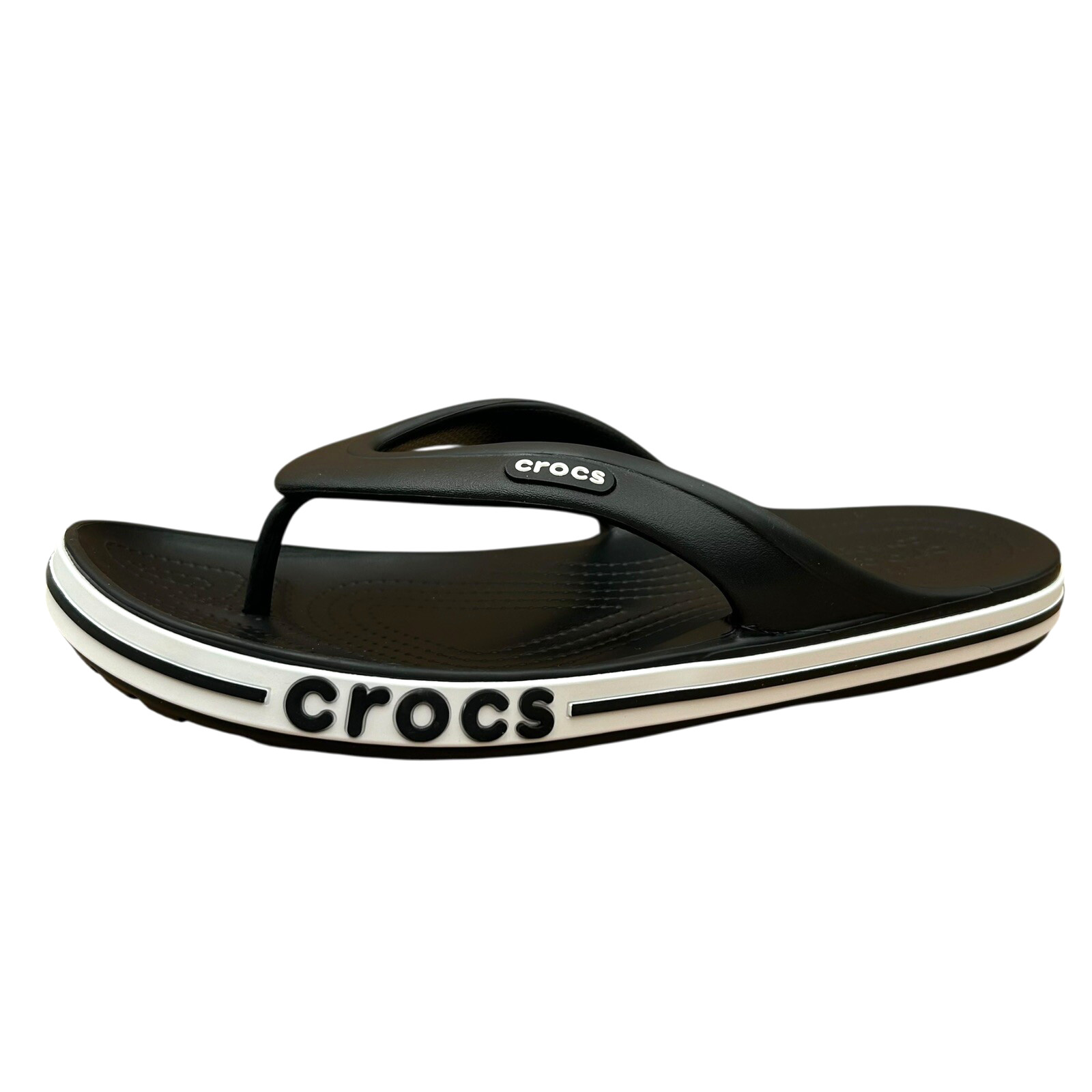 Crocs Mens Bayaband Flip Flop Sandal Size 10-11 Black Water Friendly Lightweight