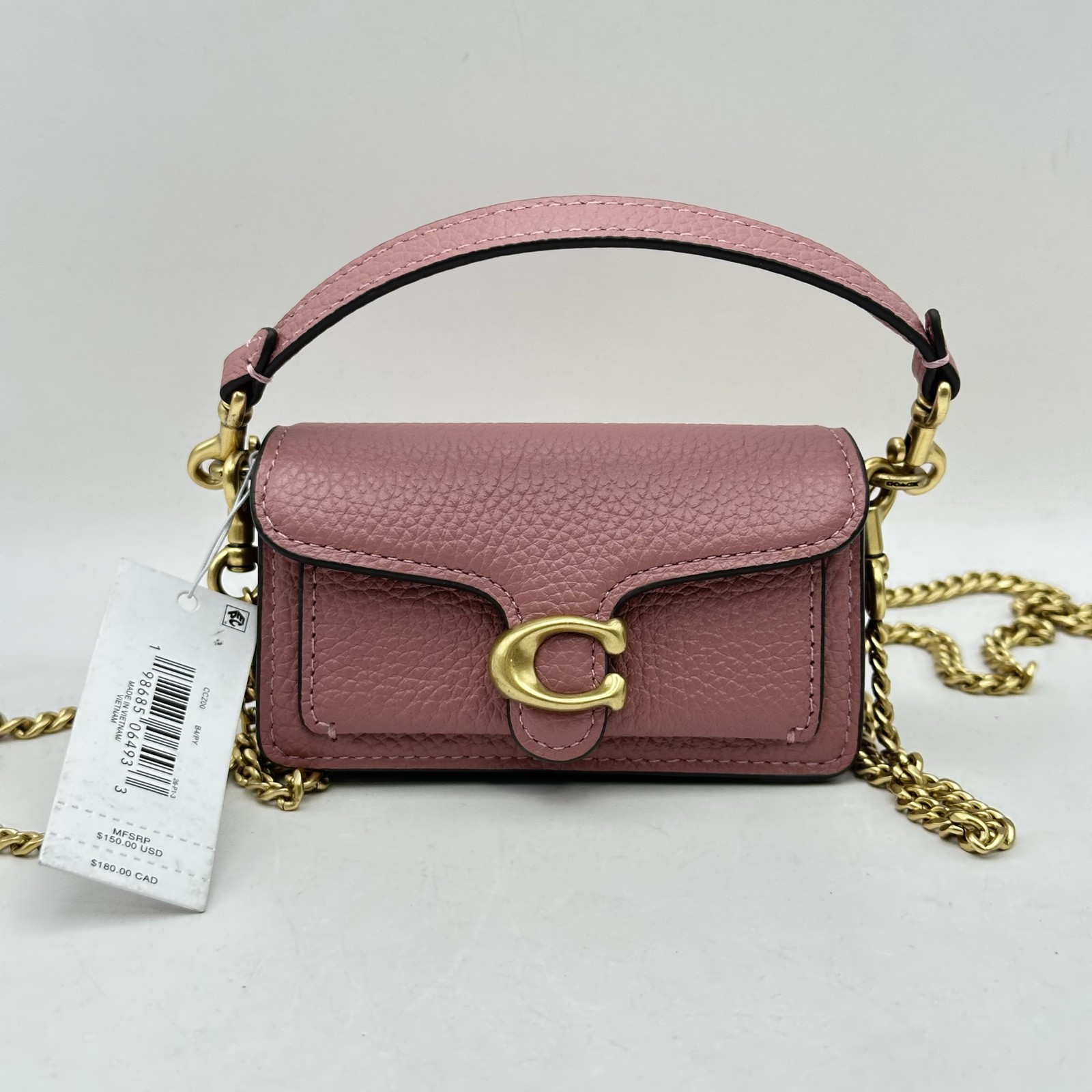 Coach Womens Tabby Bag Charm Crossbody Bag Leather CCZ00 Pink