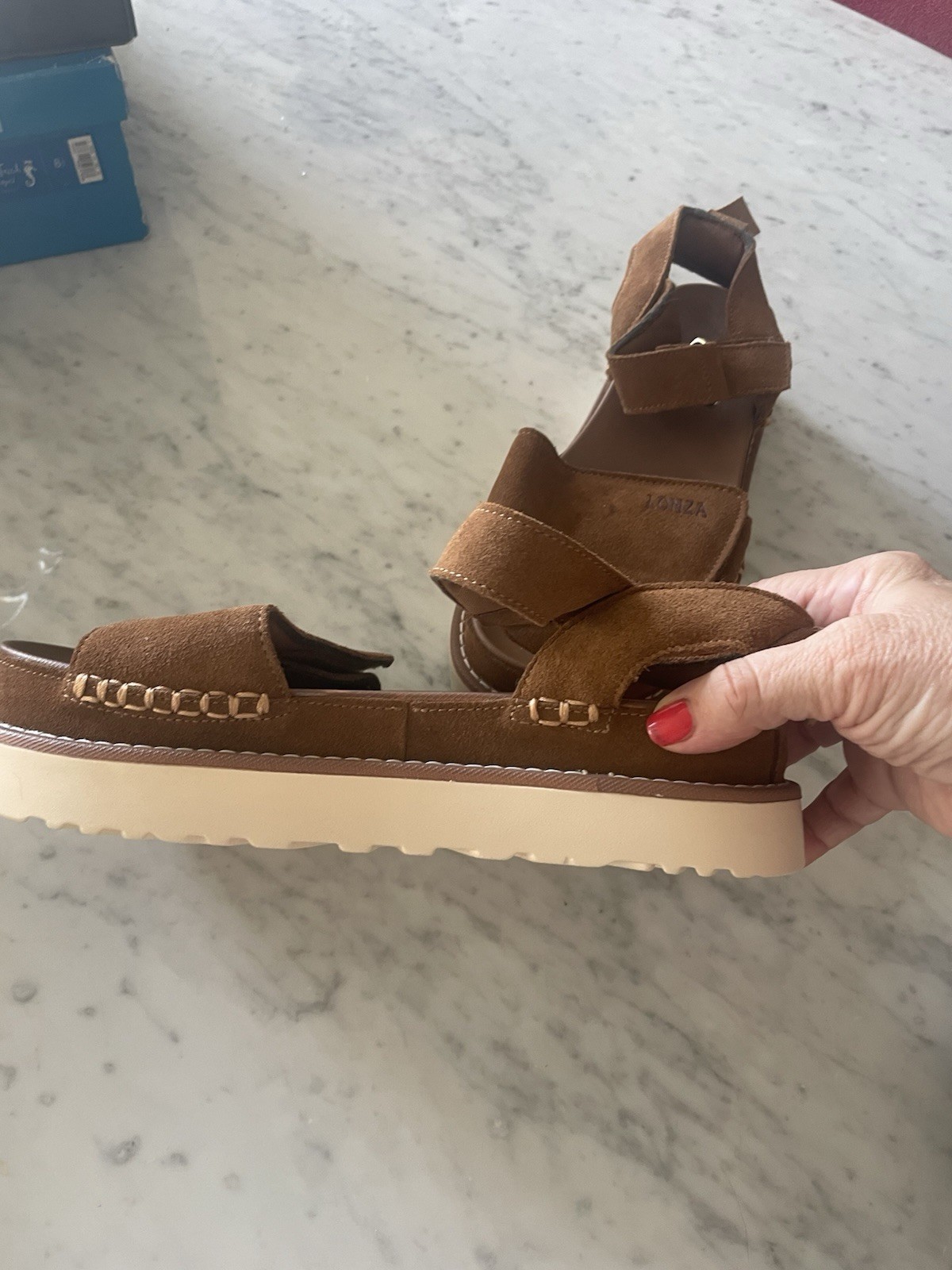 Lonza Brown Suede Sandals