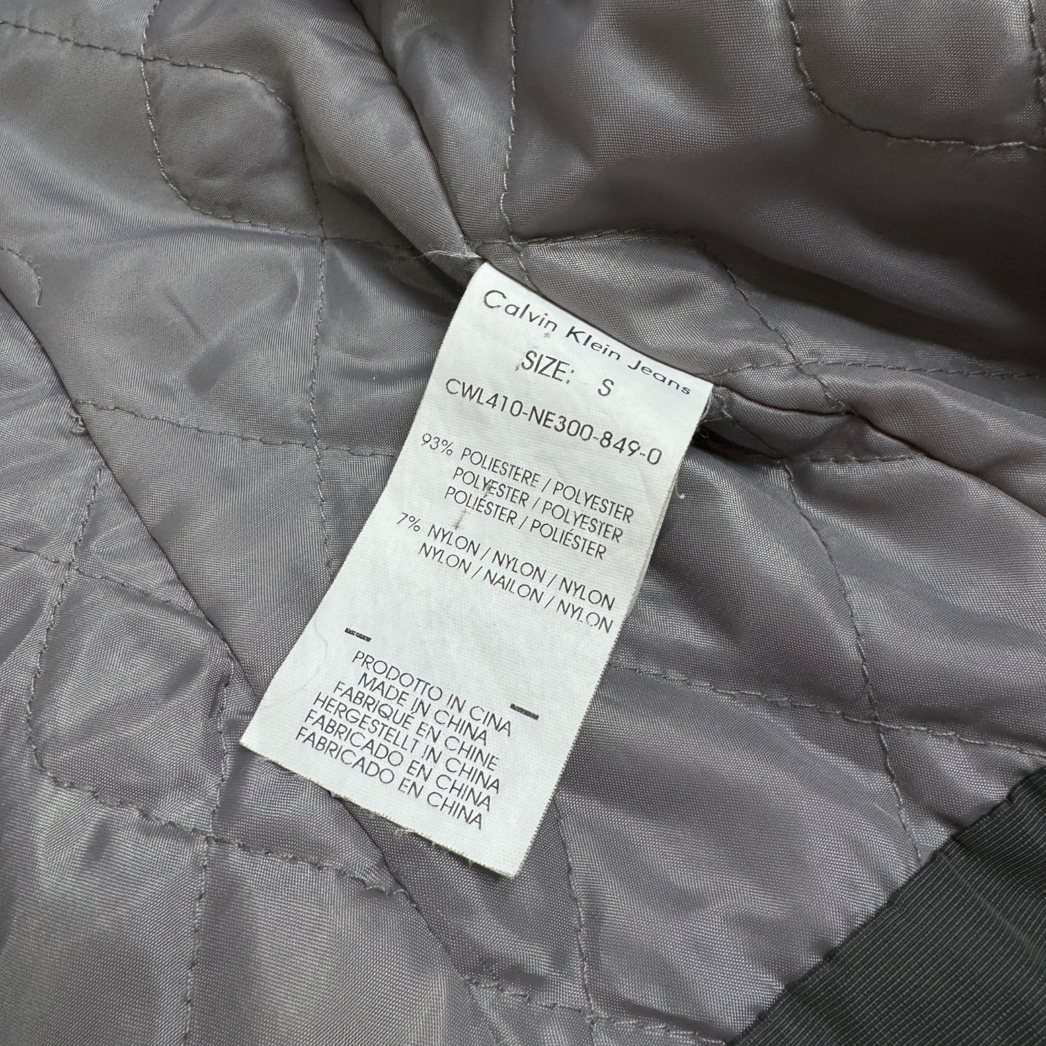 CALVIN KLEIN JEANS Womens Luxury & Stylish Grey Bomber Jacket Size S All Seasons