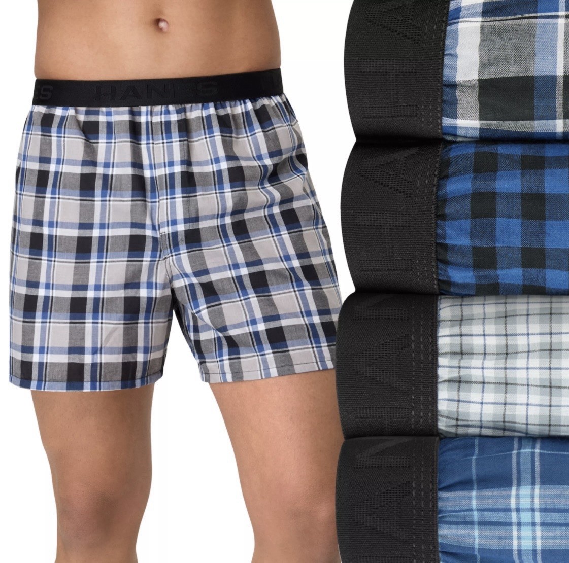 Men’s Hanes 5 Pack Tagless Boxers Assorted Colors / Choose your Size