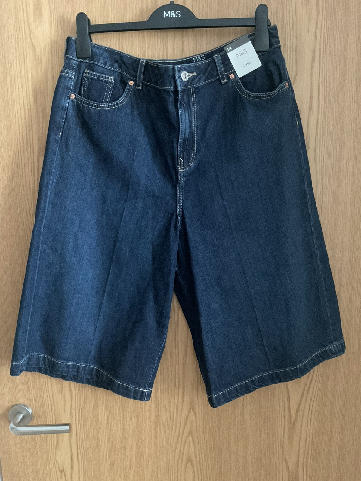 M&S Women medium indigo jorts UK14.BNWT Marks and Spencer
