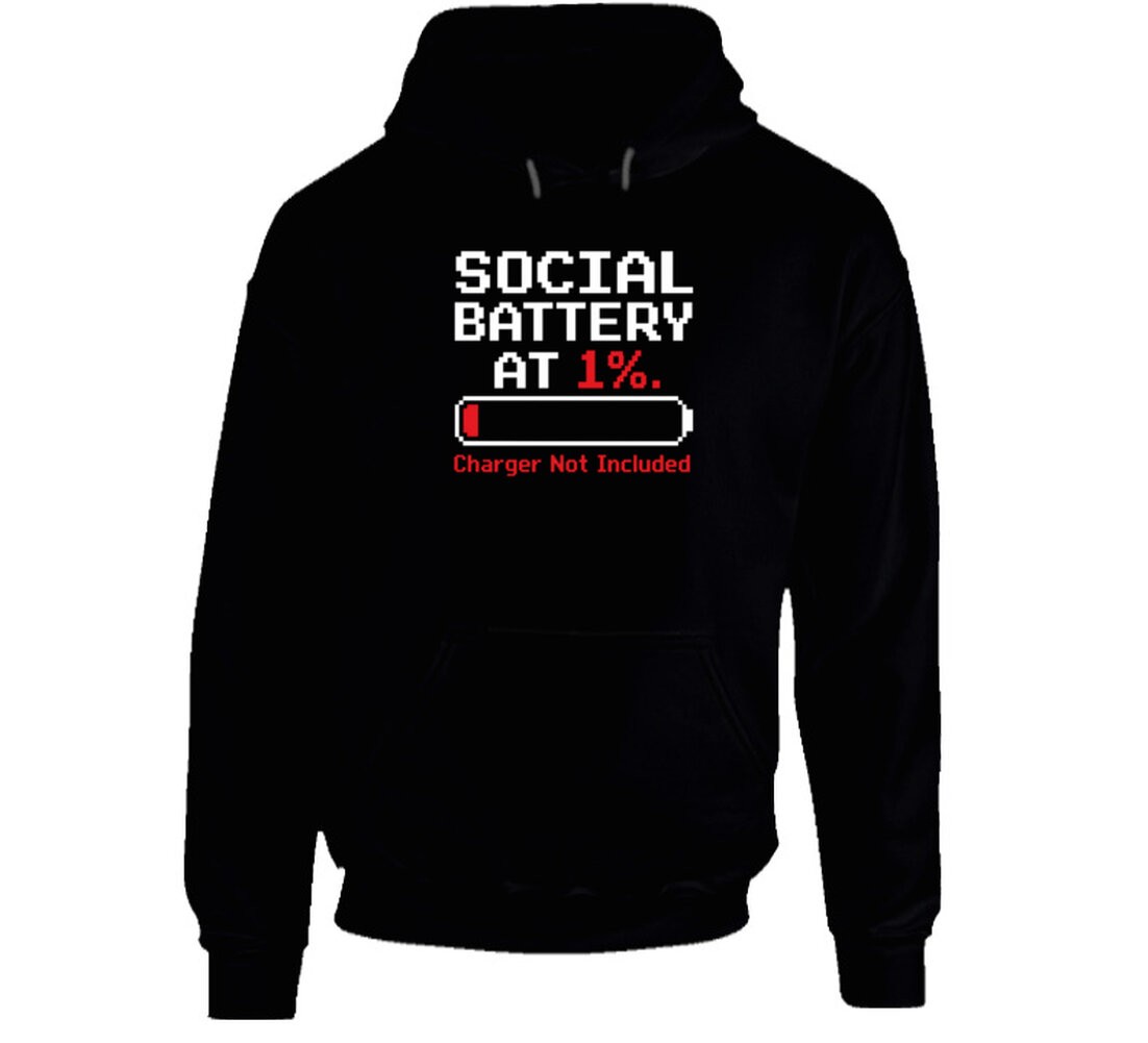 Social Battery At 1 Percent Charger Not Included T Shirt