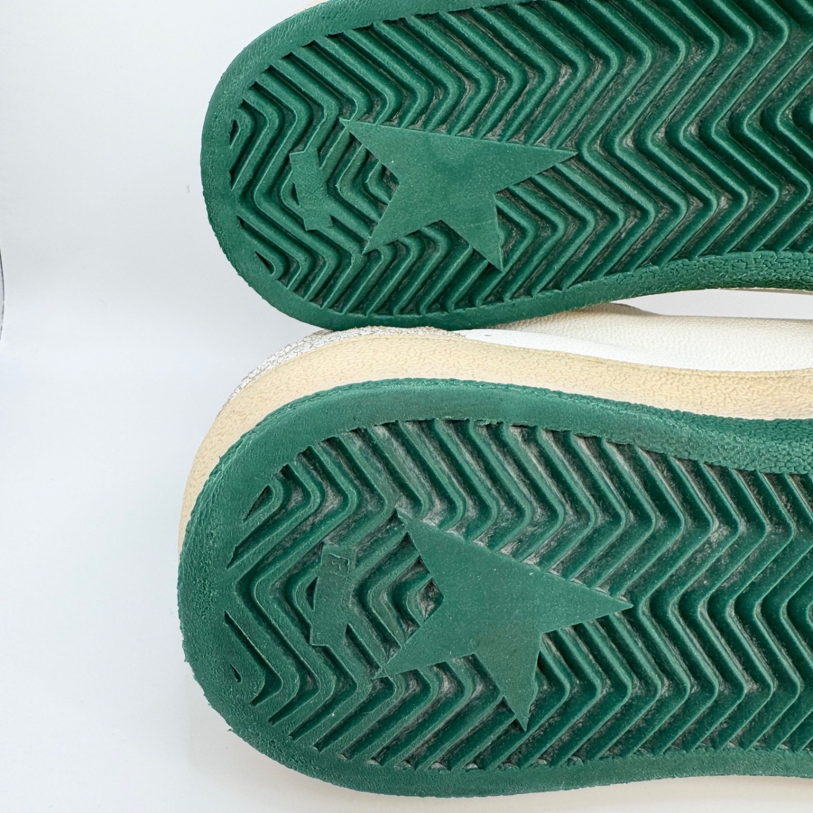 Golden Goose Ball Star White and Green Sneaker Size 41