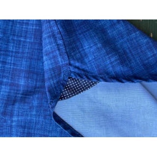 Construct Mens XXL Blue Short Sleeve Button Down Shirt Modern Fit Slub Knit