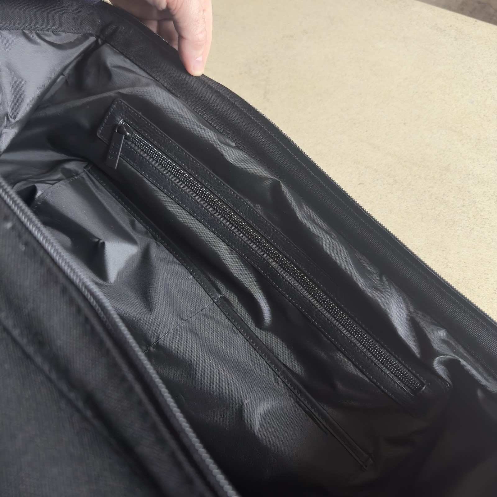 BEIS The Weekender Large Bag in Black FLAW-Missing Bottom Section 19x12x10