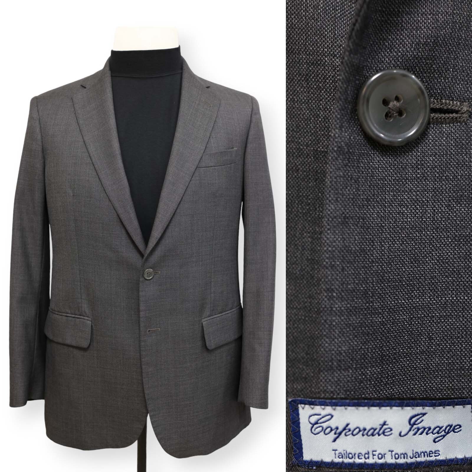 CORPORATE IMAGE TOM JAMES mens solid gray sport coat suit jacket blazer 38 R